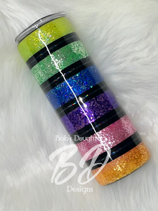 Stripped Rainbow Glitter - Ready to Personalize