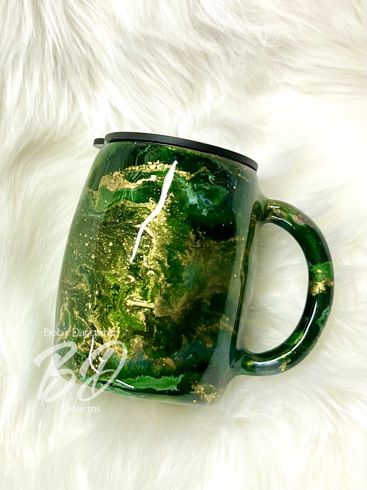 Green & Gold Swirl Tumbler