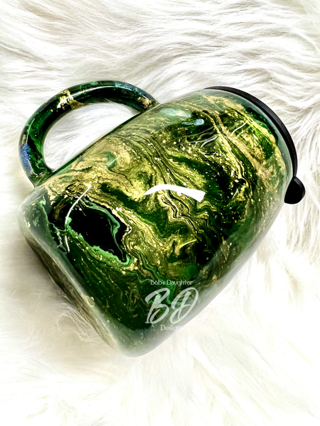 Green & Gold Swirl Tumbler